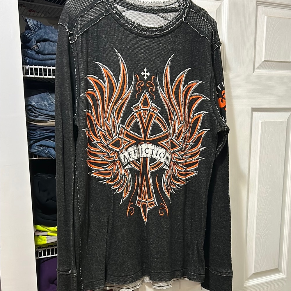 Affliction Black Long Sleeve Tee